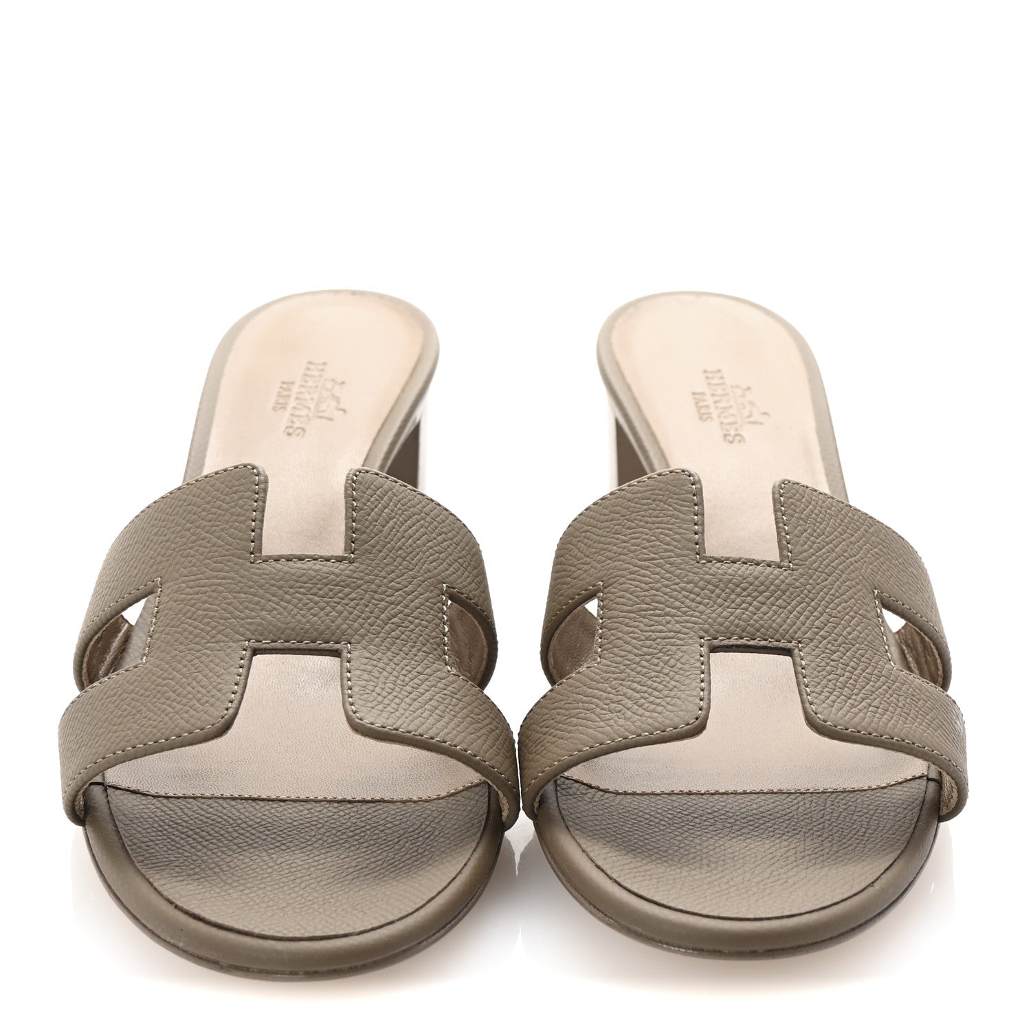 Hermes Epsom Oasis Sandals 37 Etoupe 3 of 10