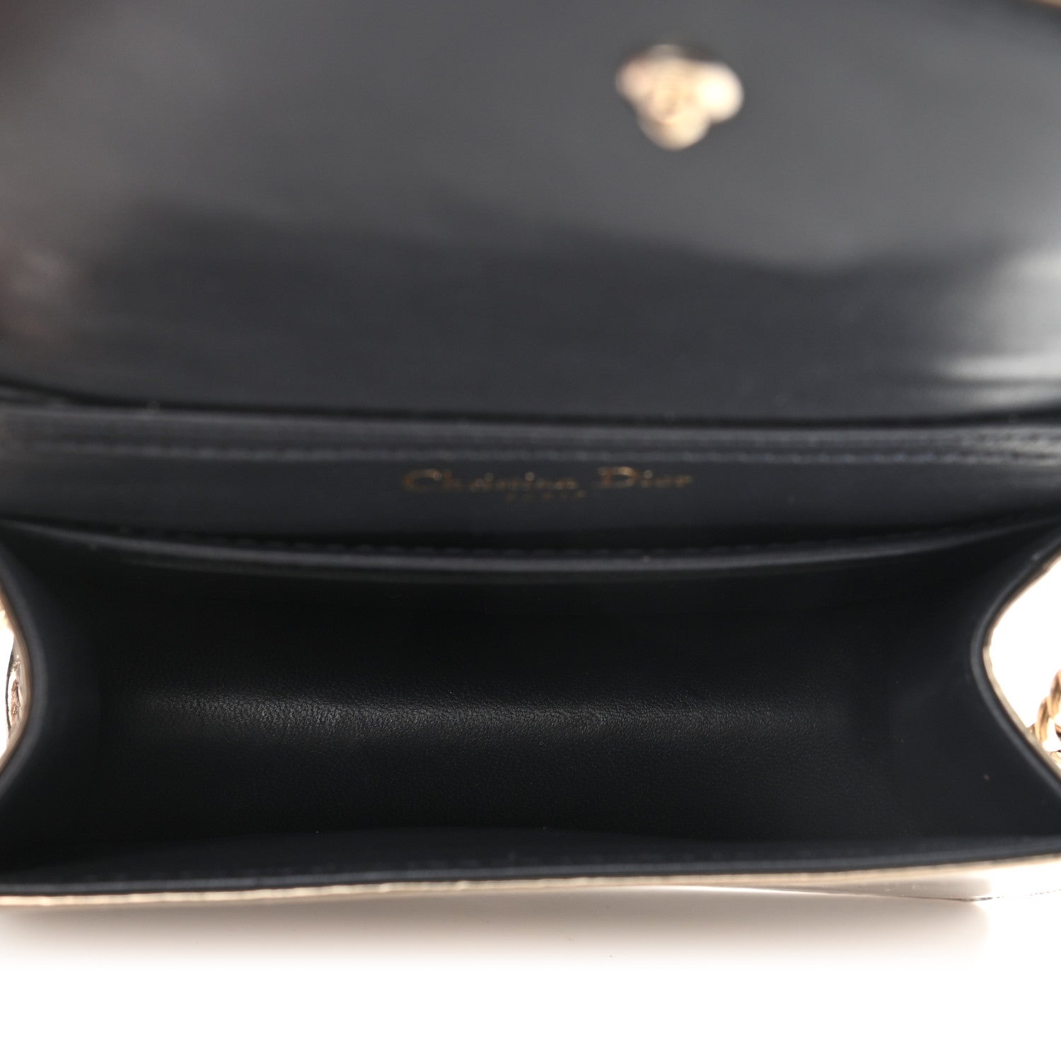 Christian Dior Metallic Patent Micro-Cannage Baby Diorama Flap Bag Gold 6 of 9