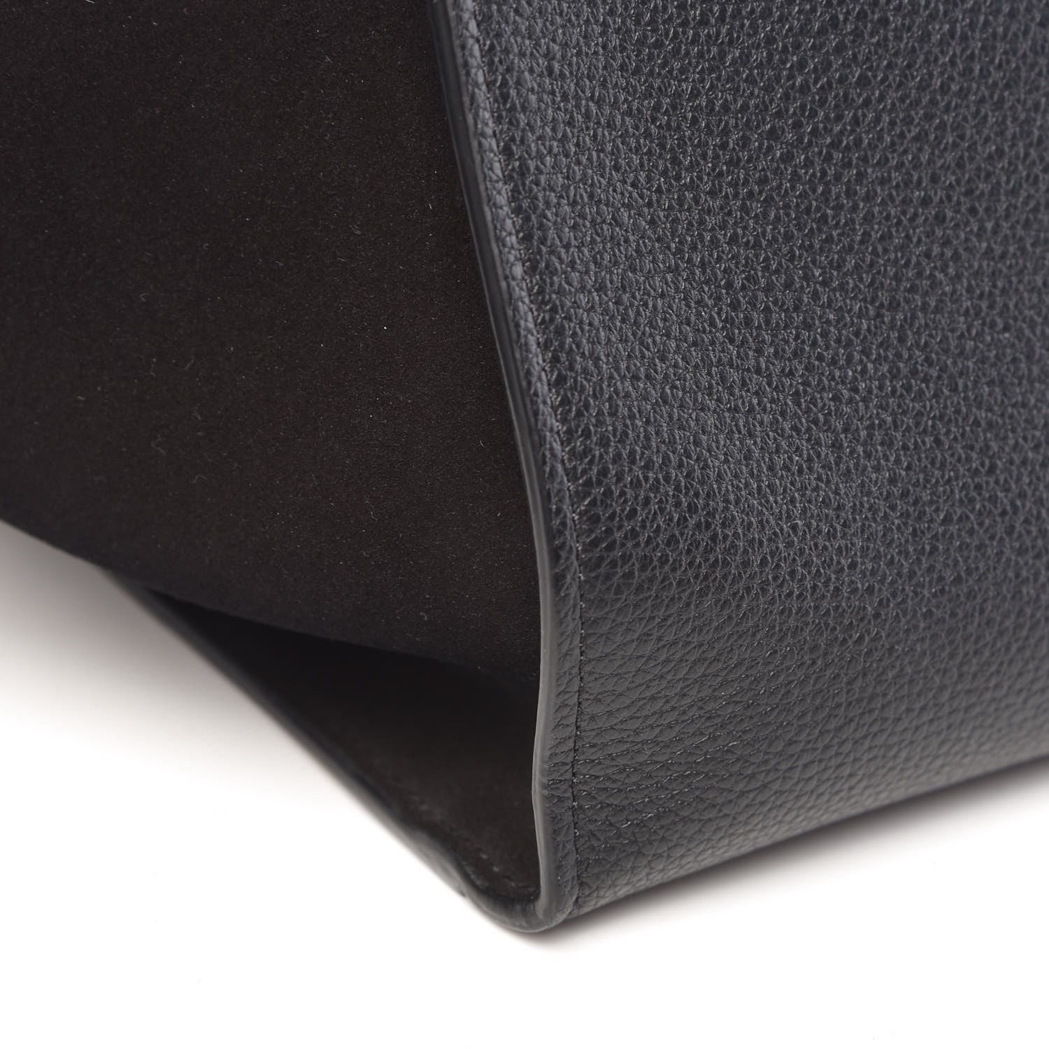 Celine Drummed Calfskin Suede Medium Trapeze Black 13 of 14