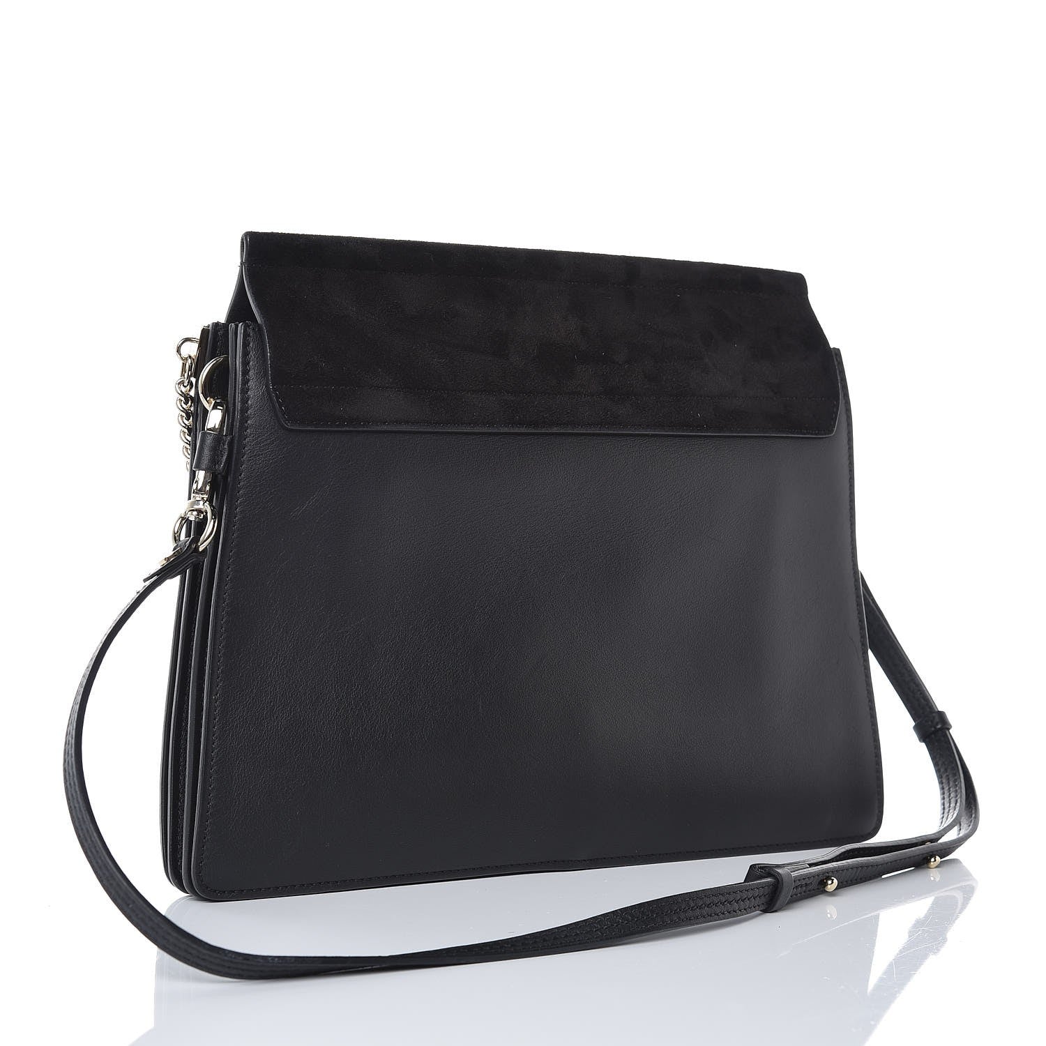 Chloe Suede Calfskin Medium Faye Shoulder Bag Black 3 of 7