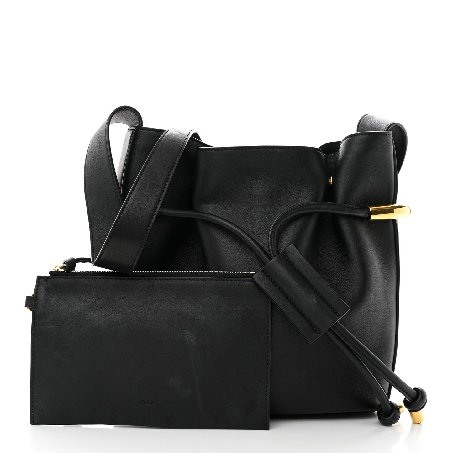 Calfskin Small Emma Bucket Black