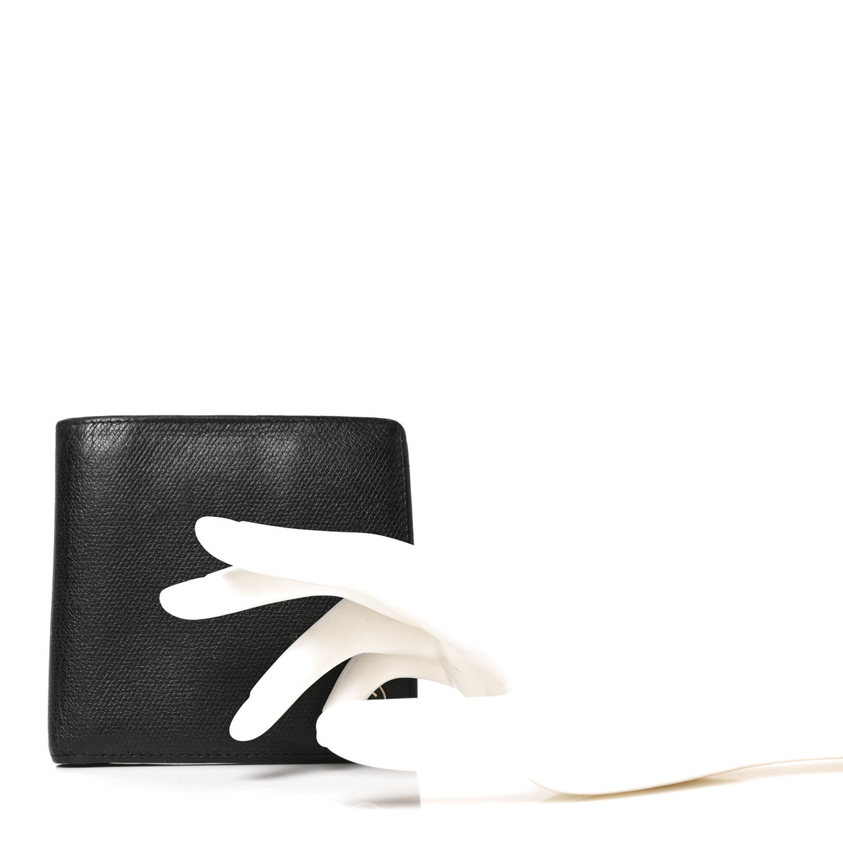Grained Calfskin CC Bifold Wallet Black