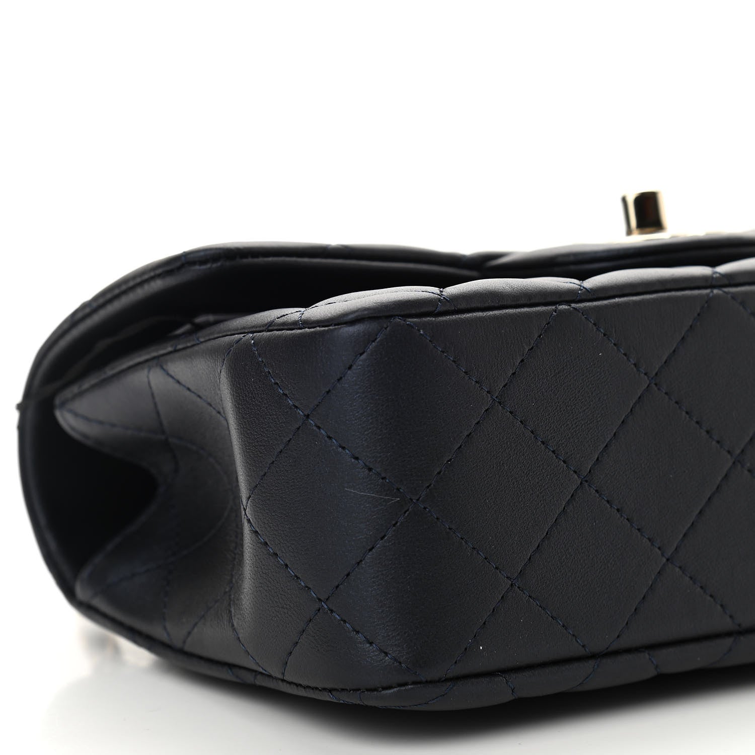 Chanel Lambskin Quilted Mini Top Handle Rectangular Flap Navy Blue 9 of 11