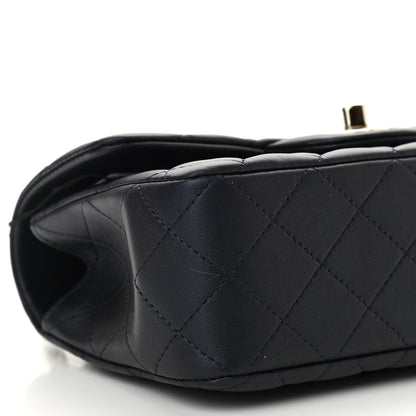 Chanel Lambskin Quilted Mini Top Handle Rectangular Flap Navy Blue 9 of 11