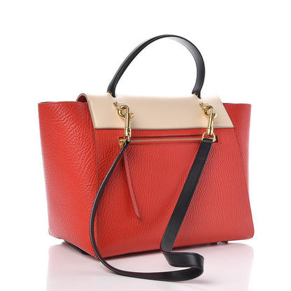 Celine Elephant Calfskin Mini Tri-Color Belt Bag Vermillion 3 of 10