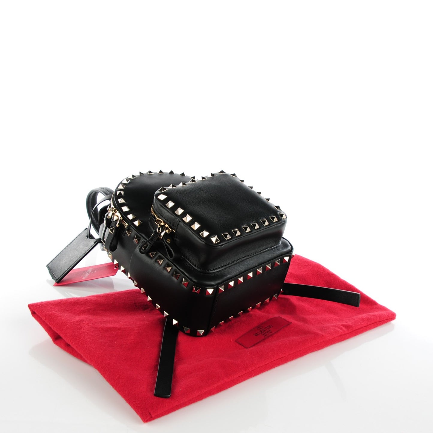 Calfskin Mini Rockstud Backpack Black
