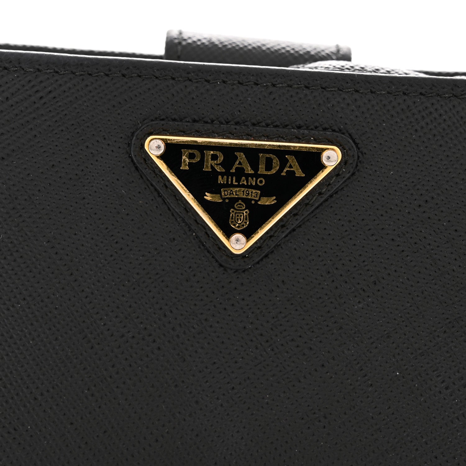 Prada Saffiano Compact Zip Around Wallet Black 8 of 9