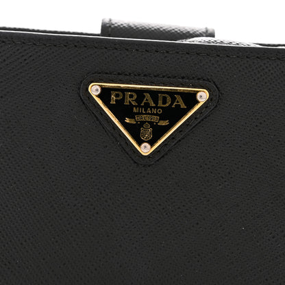 Prada Saffiano Compact Zip Around Wallet Black 8 of 9