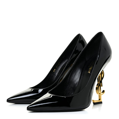 Saint Laurent Patent Opyum 110 Pumps 39 Black Gold 5 of 17