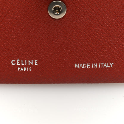 Celine Grained Shiny Calfskin Accordion Card Holder Rust 6 of 7