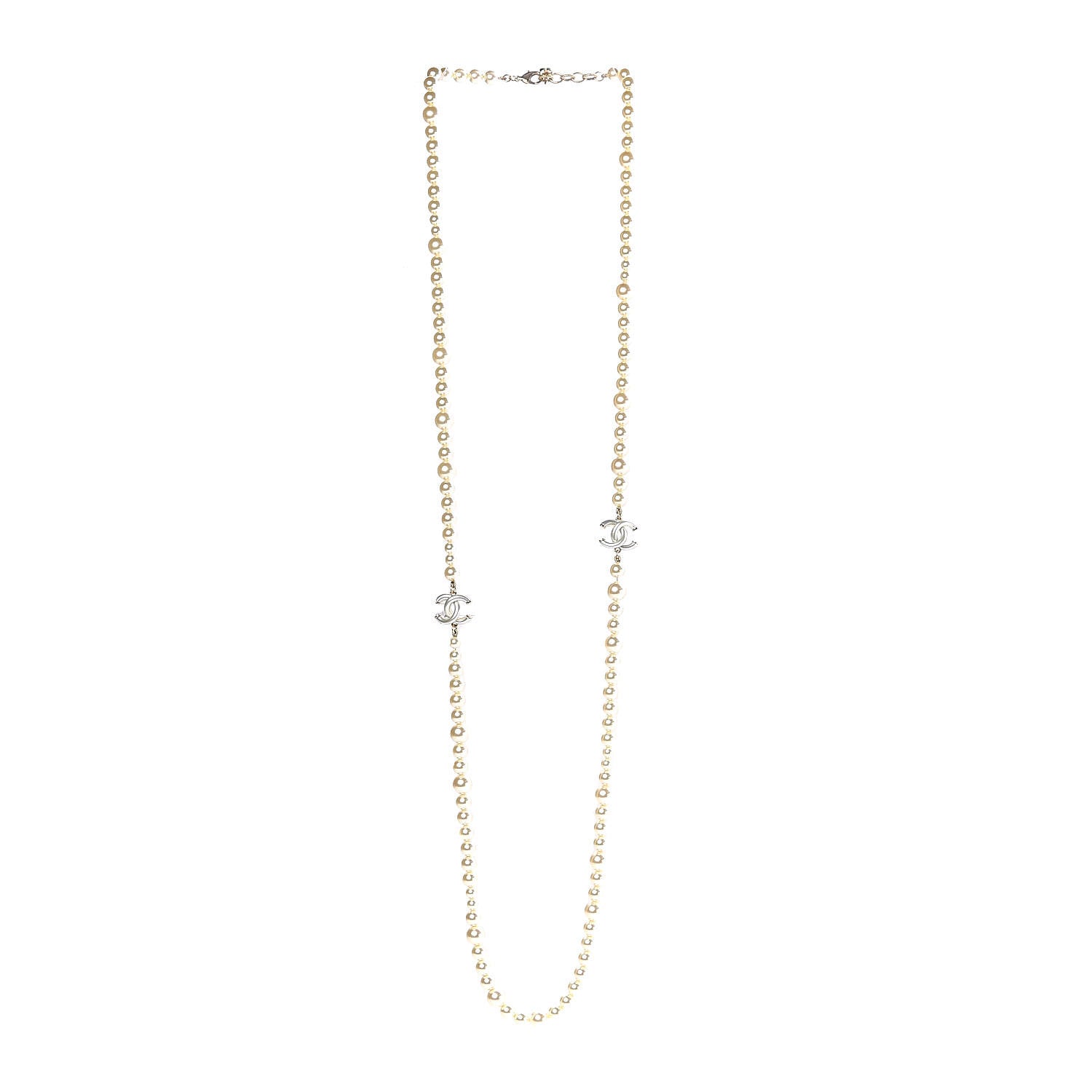 Chanel Pearl CC Long Necklace Light Gold 1 of 5