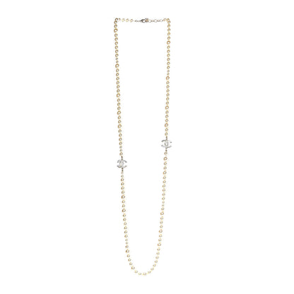 Chanel Pearl CC Long Necklace Light Gold 1 of 5