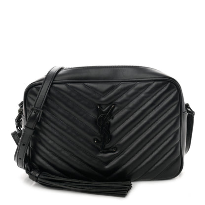 Saint Laurent Calfskin Matelasse Monogram Monochrome Lou Camera Bag Black 1 of 12
