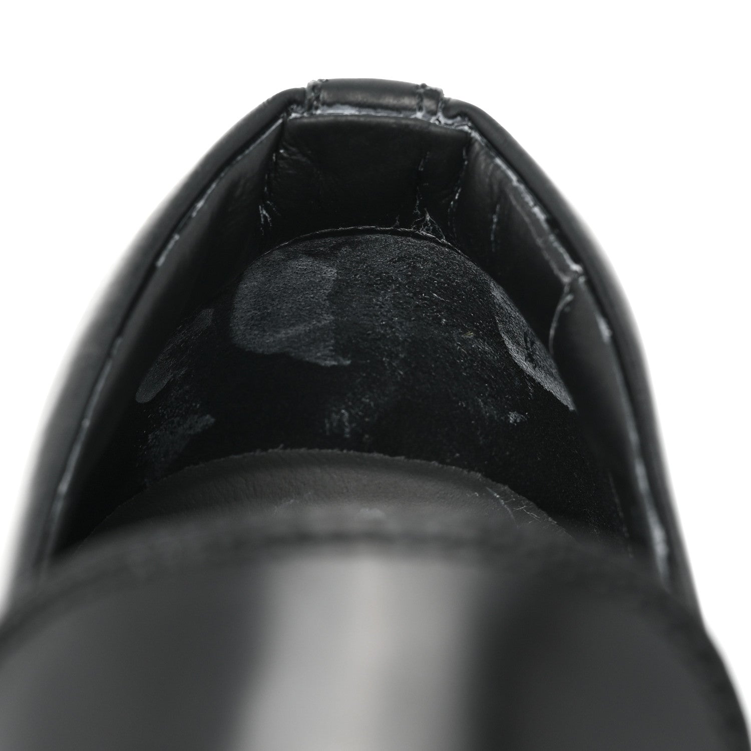 Prada Spazzolato Rois Metal Triangle Logo Monolith 55mm Loafers 37.5 Black 13 of 23