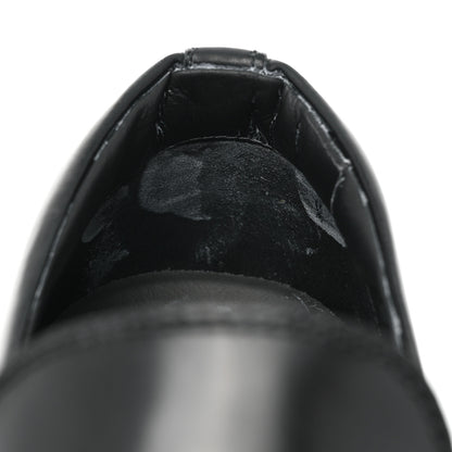 Prada Spazzolato Rois Metal Triangle Logo Monolith 55mm Loafers 37.5 Black 13 of 23