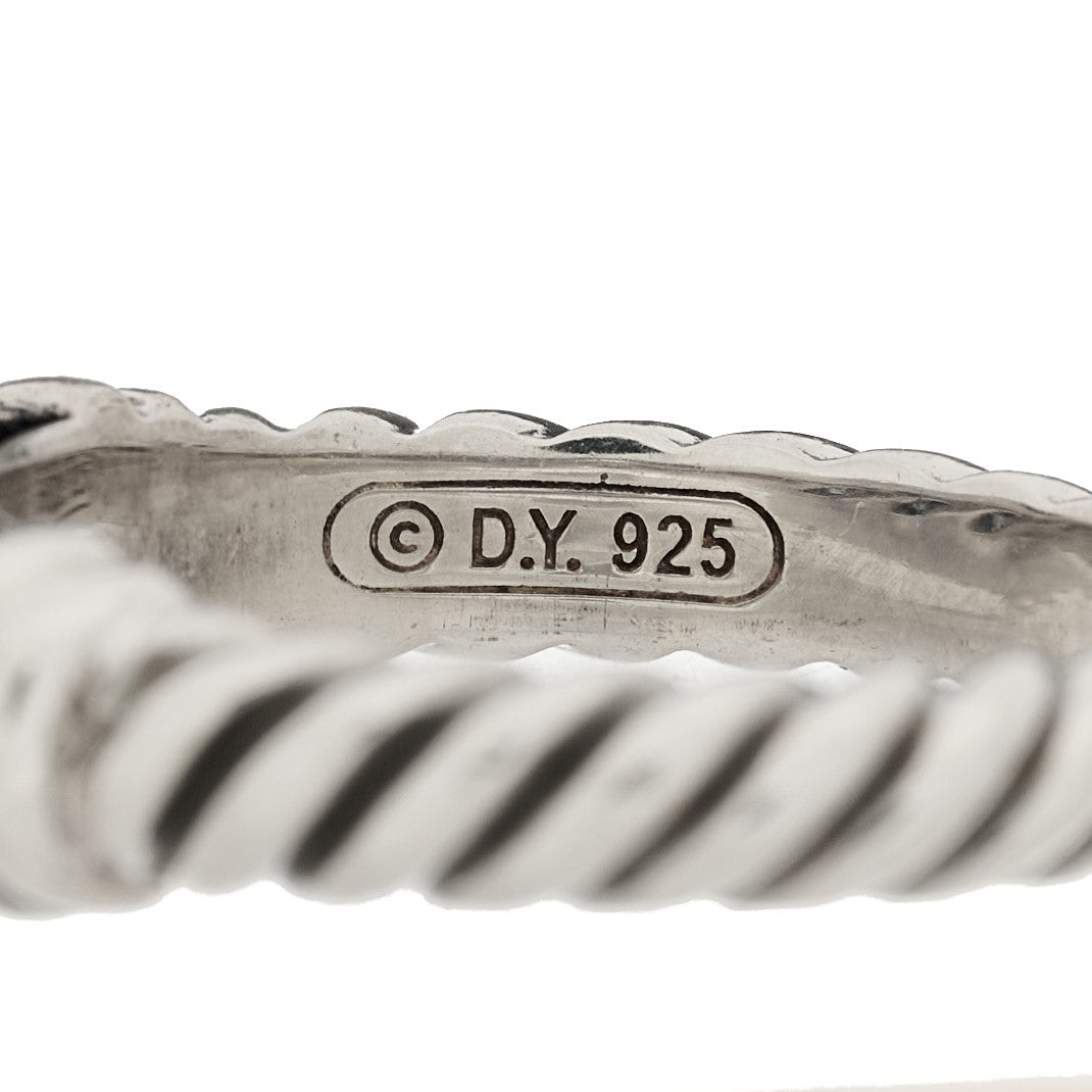 David Yurman Sterling Silver Black Sapphire Cable Candy Metro Ring 55 7.25 4 of 4
