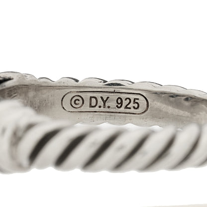 David Yurman Sterling Silver Black Sapphire Cable Candy Metro Ring 55 7.25 4 of 4