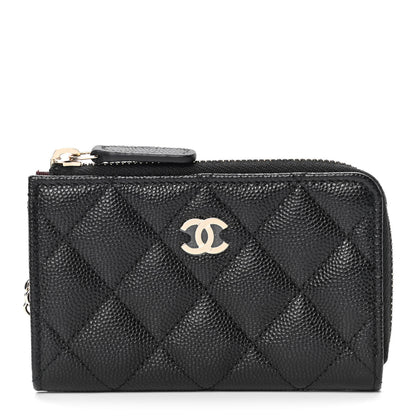 Chanel Caviar Quilted Zipped Key Holder Case Black 1 of 4