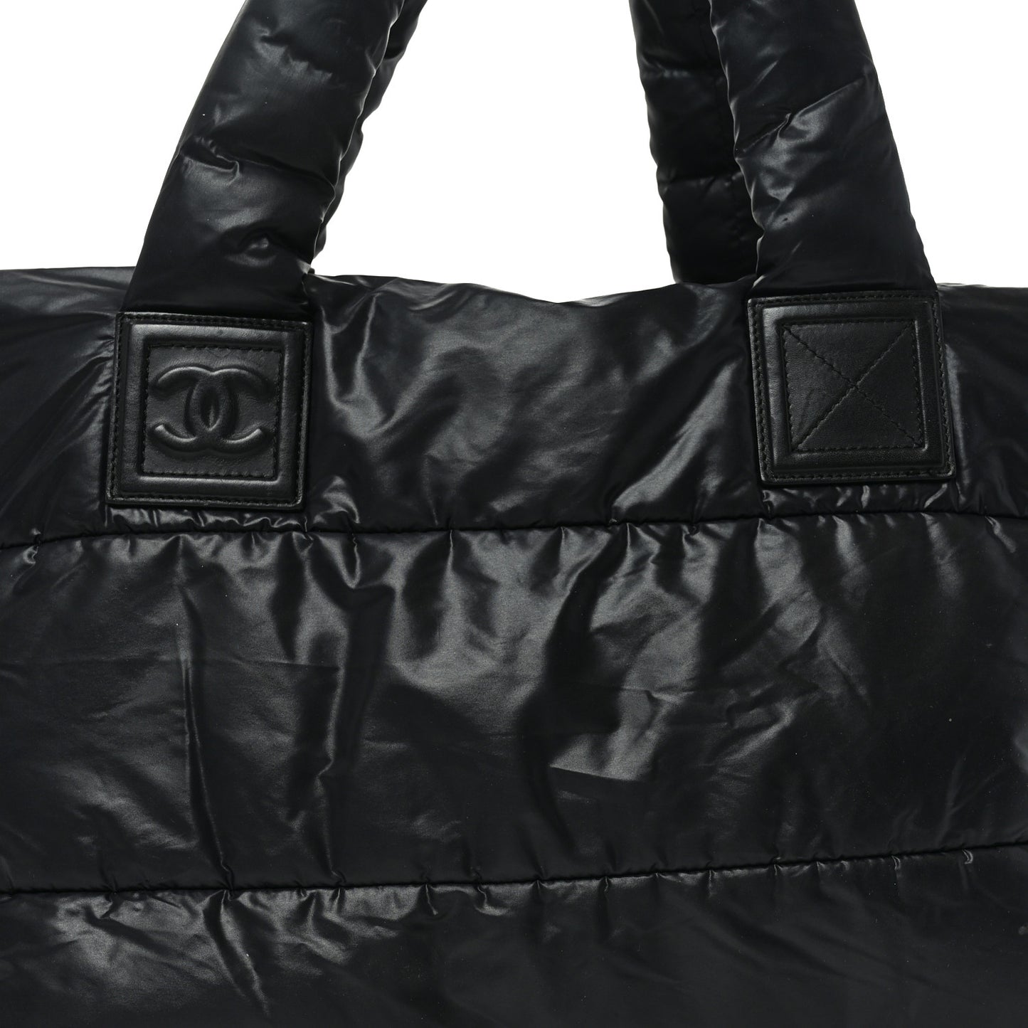 Lambskin Quilted Medium Coco Cocoon Reversible Tote Black