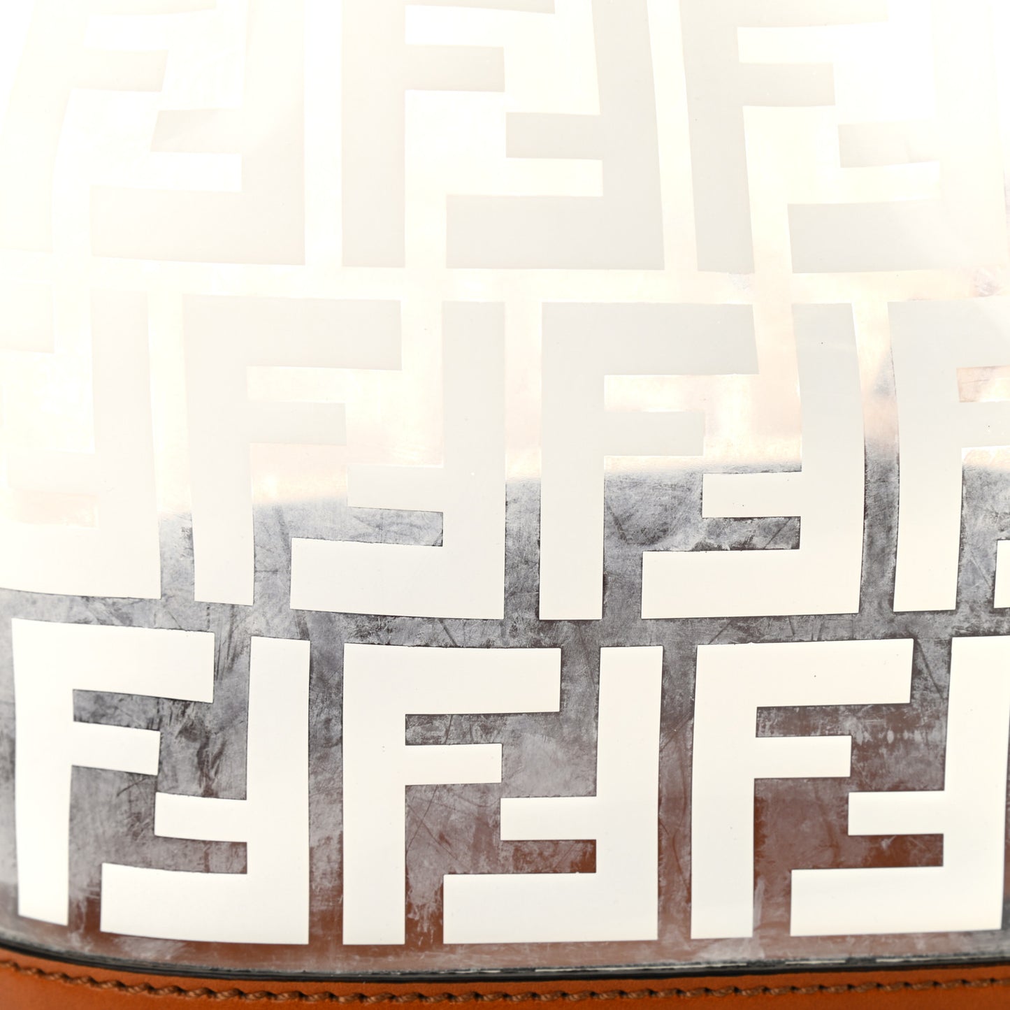 TPU FF Vitello Aura F is Fendi Grande Mon Tresor Bucket Bag White Cuoio