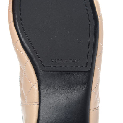 Chanel Lambskin Quilted Cap Toe Slipper With Pouch 36 Beige Black 7 of 10