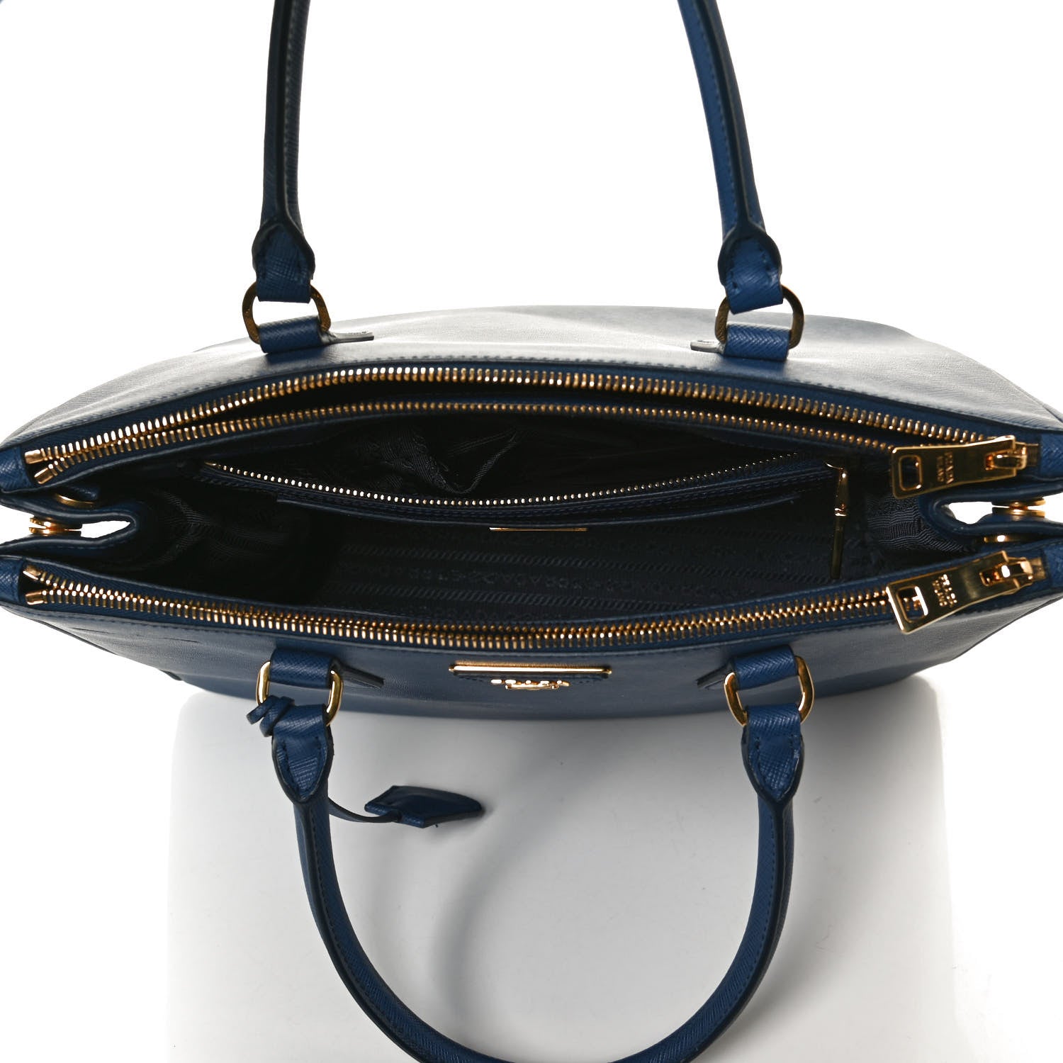 Prada Saffiano Galleria Double Zip Tote Bleuette 5 of 10