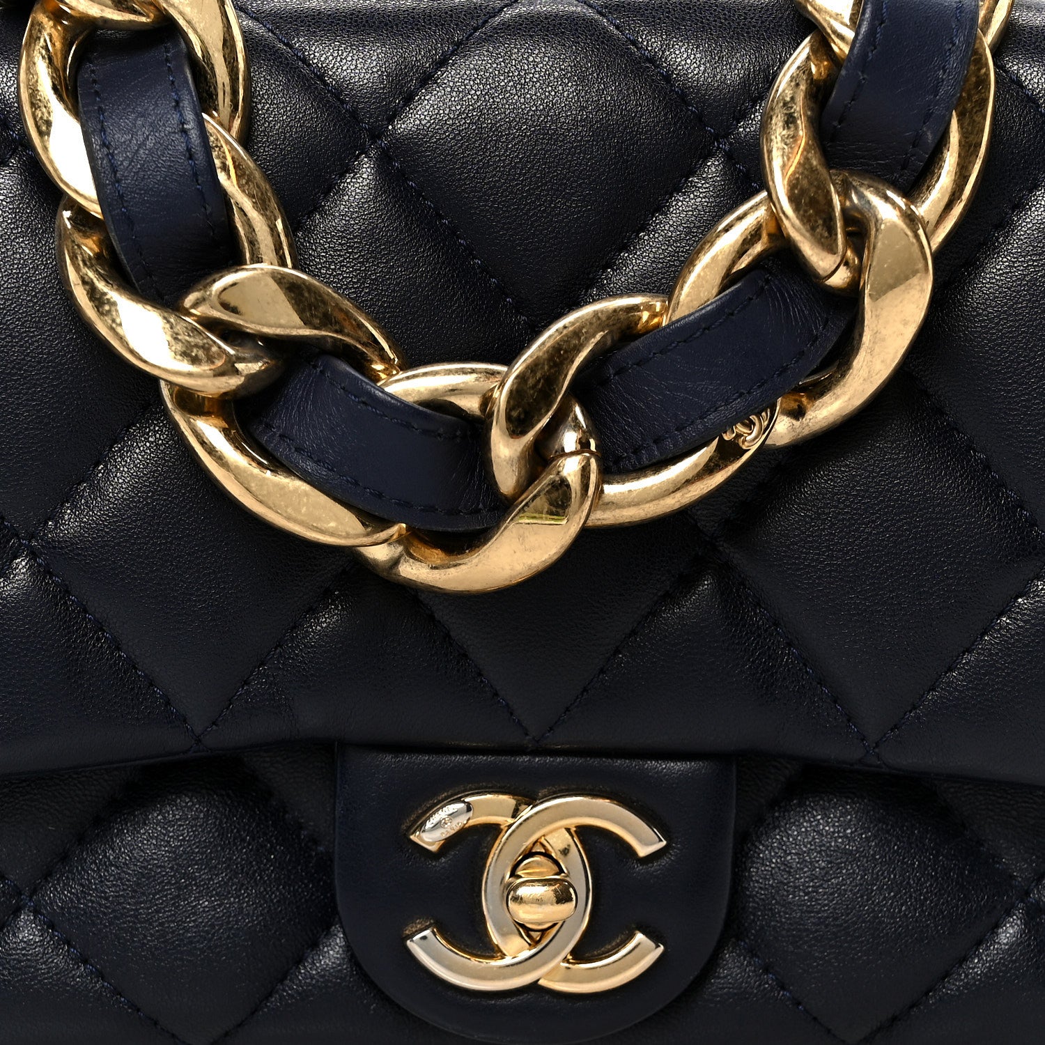 Chanel Lambskin Quilted Small Funky Town Flap Blue 8 of 10