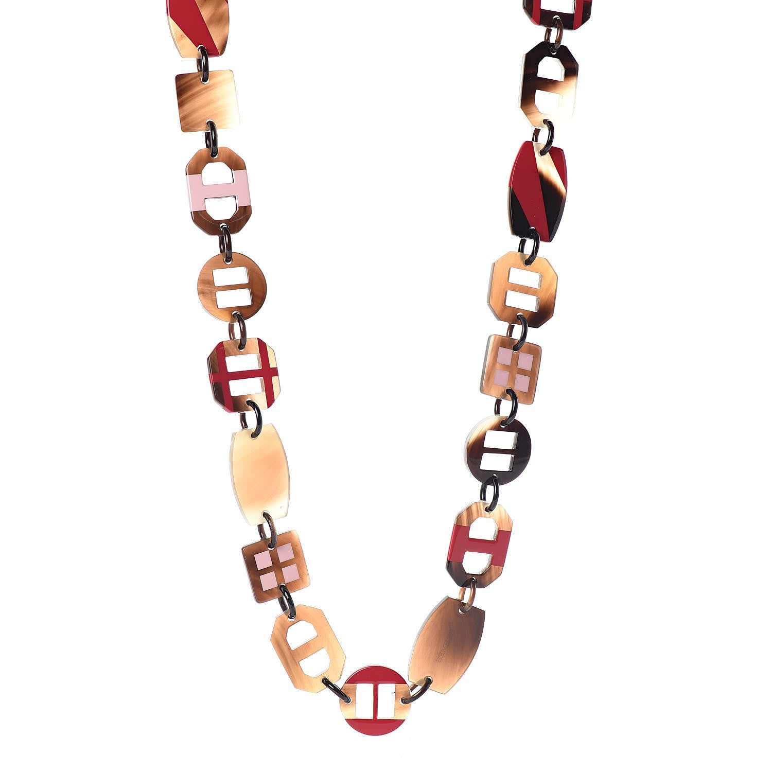 Hermes Horn Lacquer Opus Necklace Rouge Carmin Rose Boudoir 1 of 4