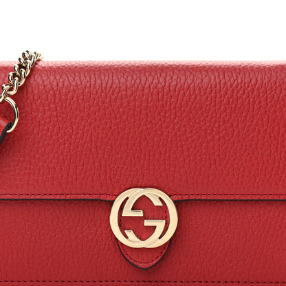 Gucci Dollar Calfskin Interlocking G Chain Wallet Red 8 of 11