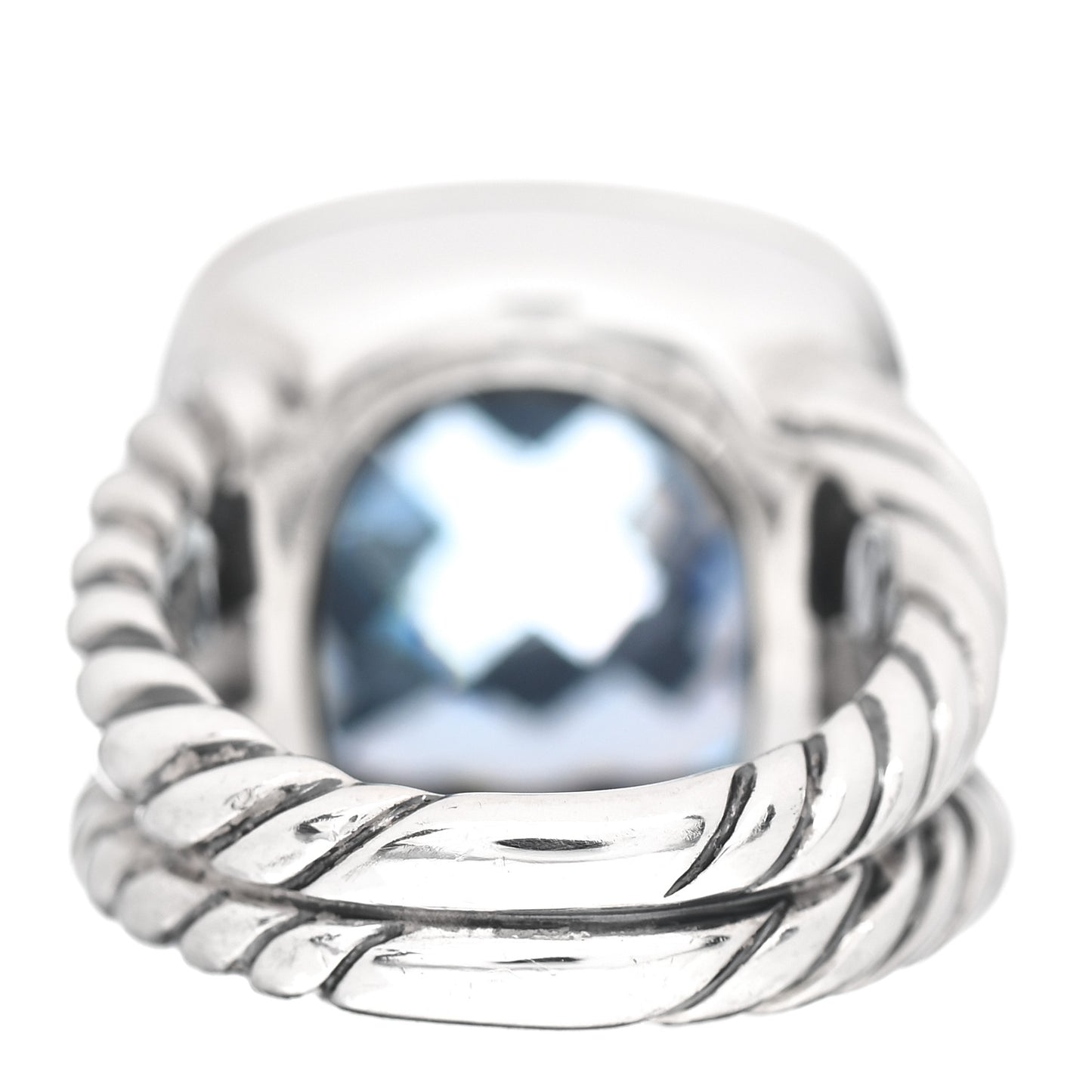 Sterling Silver Diamond Blue Topaz 14mm Albion Ring 52 6