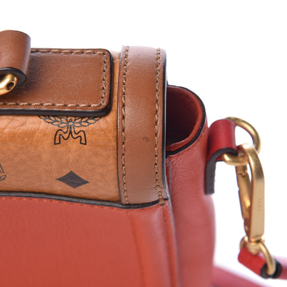 MCM Calf Hair Leopard Print Calfskin Visetos Satchel Cognac Orange 16 of 16