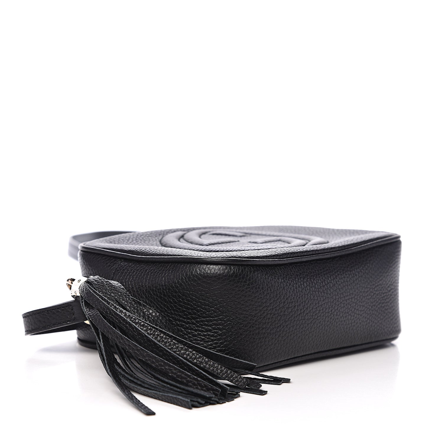 Pebbled Calfskin Small Soho Disco Bag Black