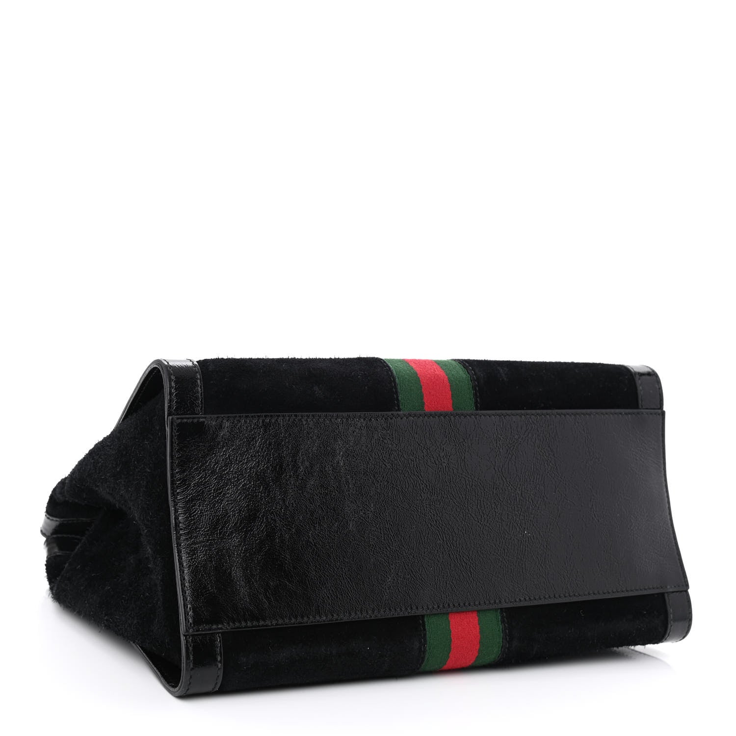 Gucci Suede Patent GG Web Medium Ophidia Tote Bag Black 4 of 10