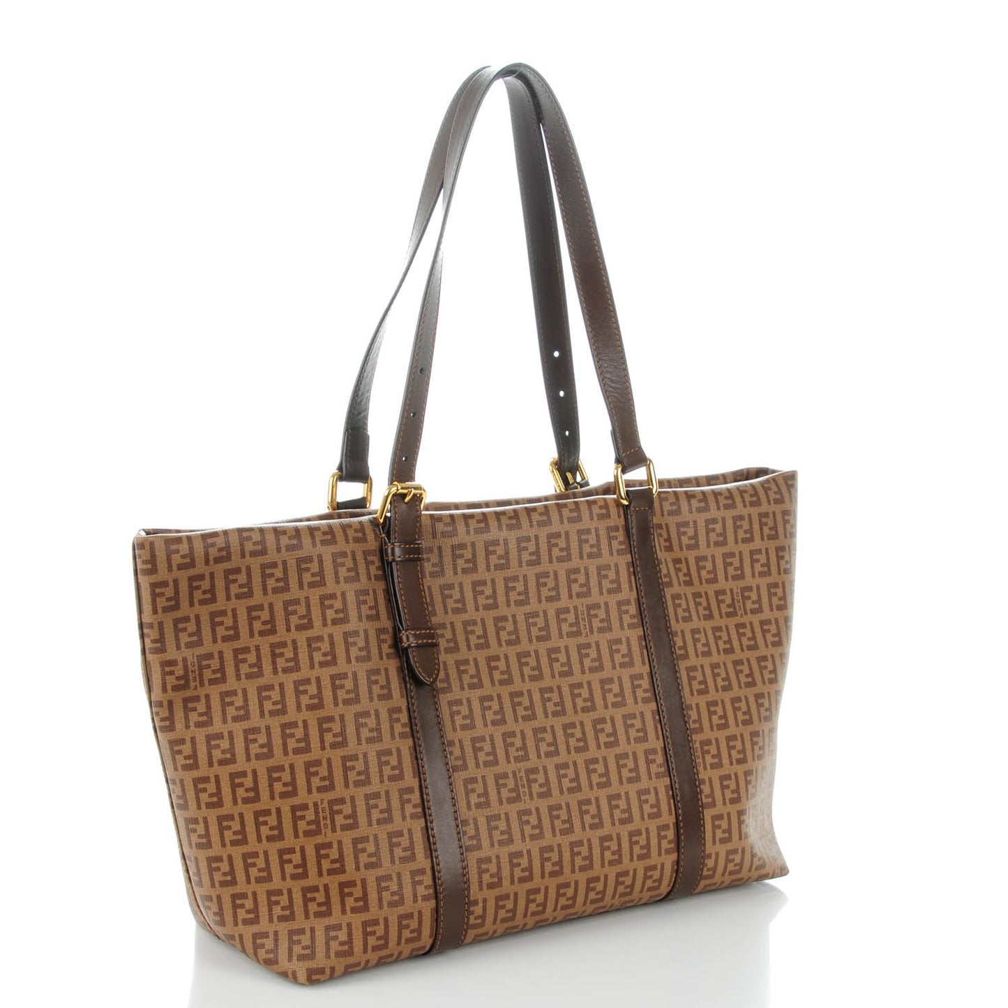 Zucchino Spalmati Vitello Large Charm Shopper Tote Nocciola Castagna