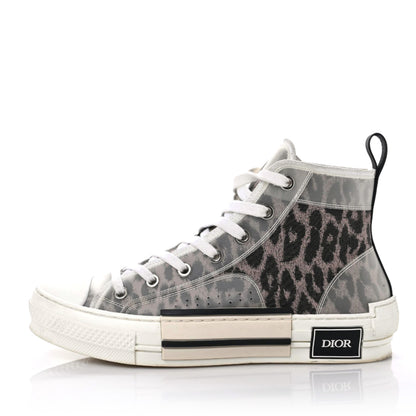 Christian Dior Canvas Leopard Print Womens B23 High Top Sneakers 38 White 1 of 13