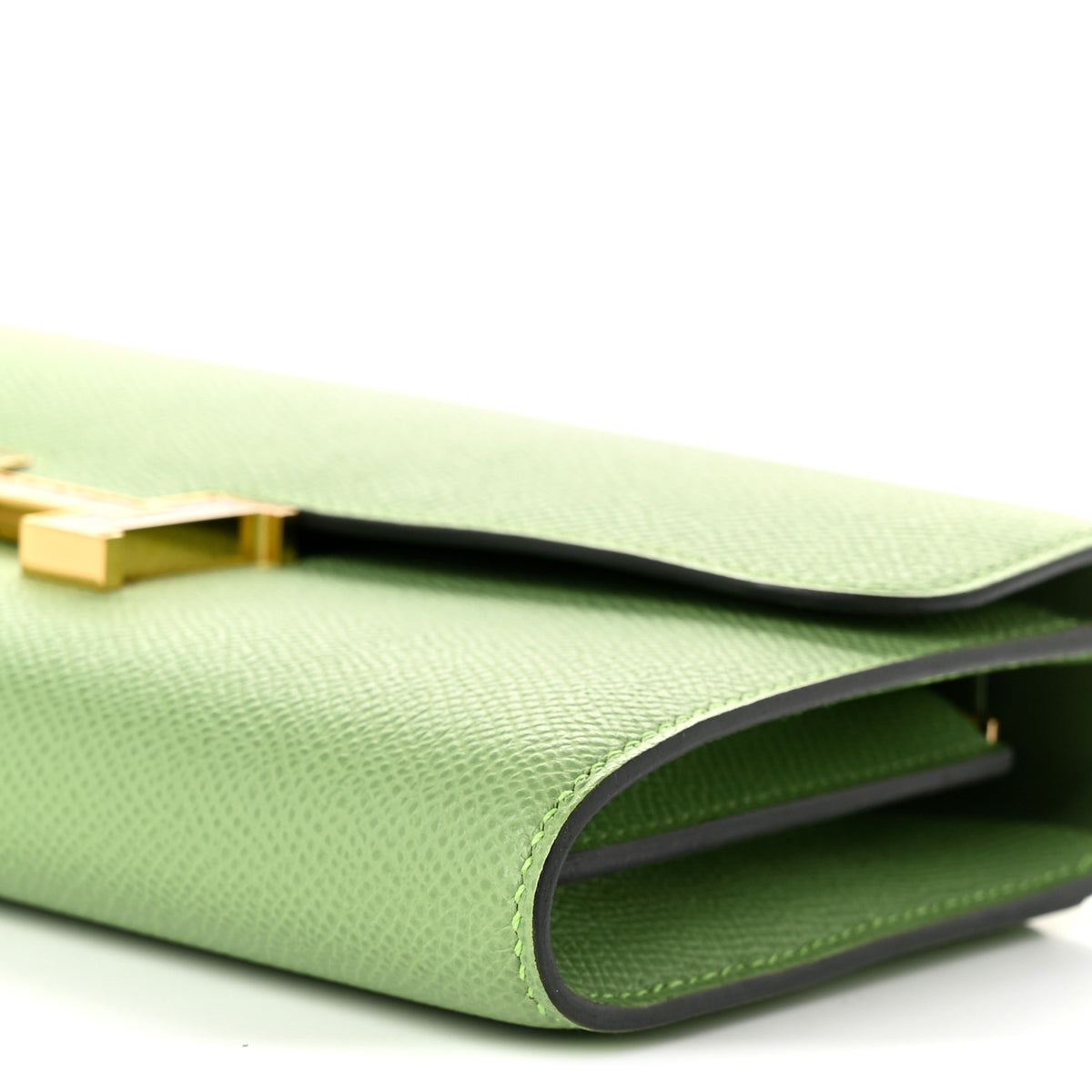 Epsom Alligator Lizard Constance Wallet To Go Vert Criquet Cactus Beige Sable Ombre