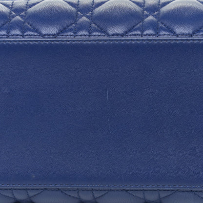 Christian Dior Lambskin Cannage Medium Lady Dior Blue 9 of 15