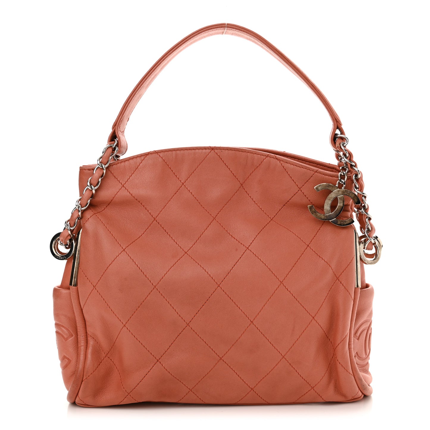 Lambskin Stitched Small Ultimate Soft Tote Pink