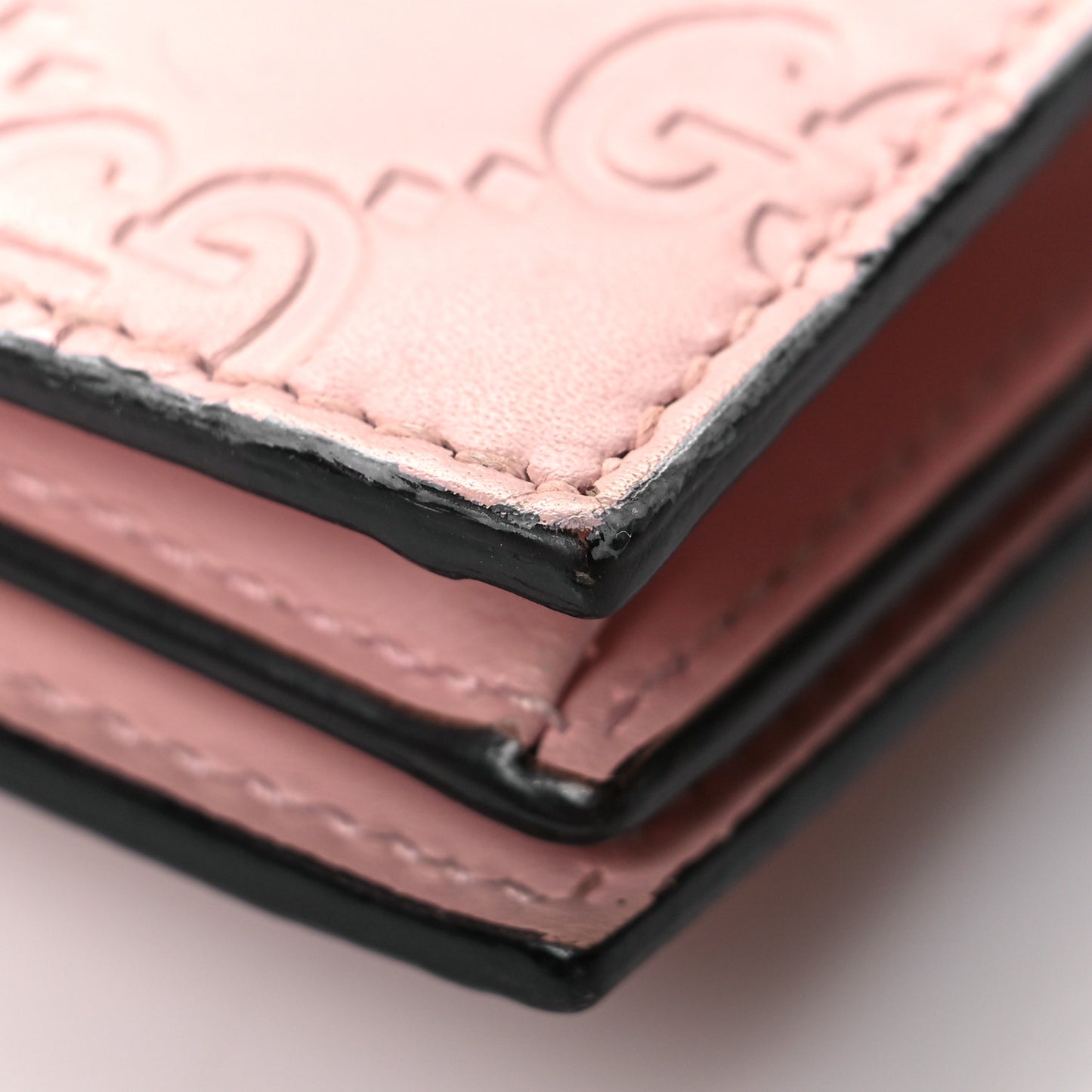 Guccissima Signature Crystal Cat Card Case Wallet Light Candy Pink