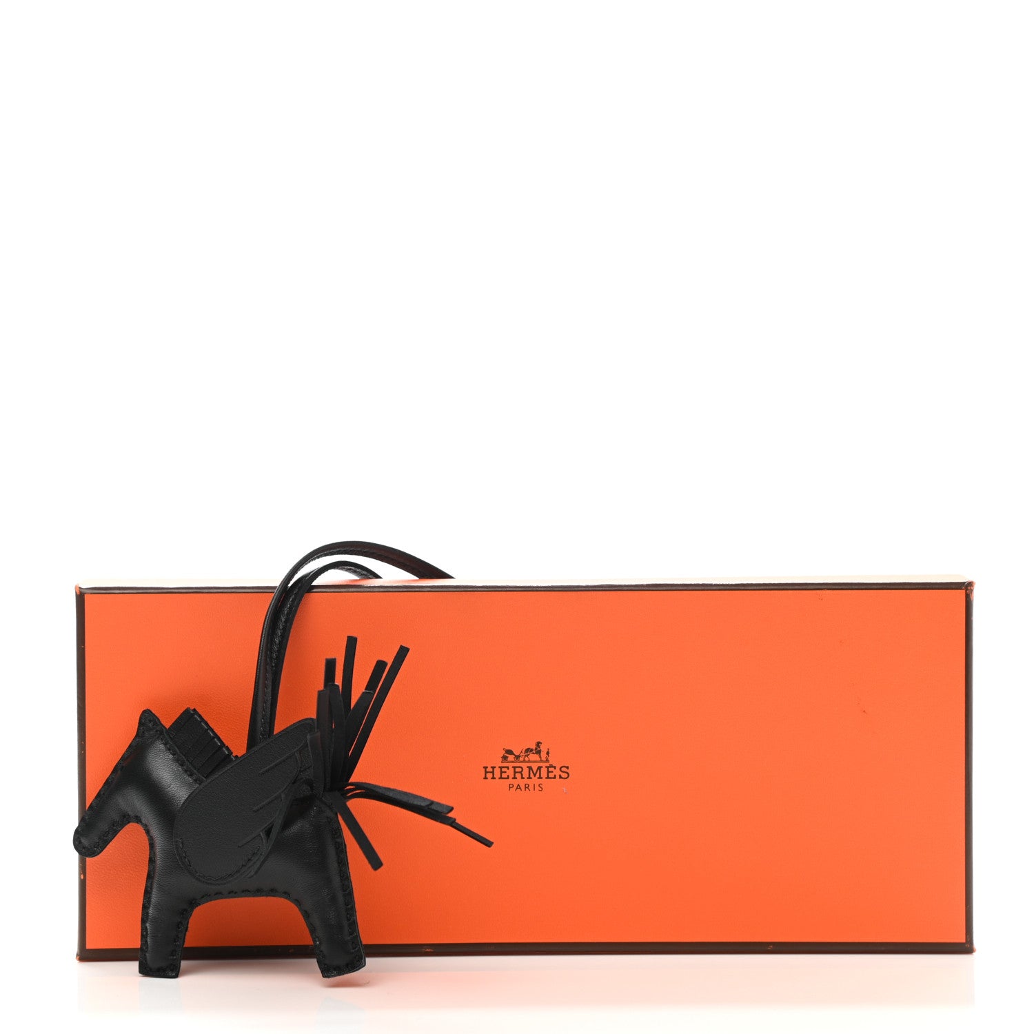 Hermes Milo Lambskin Grigri Rodeo Pegase Horse Bag Charm PM So Black 5 of 5