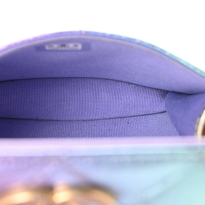 Chanel Gradient Metallic Lambskin Quilted Flap Chain Belt Bag Pink Purple Green 5 of 10