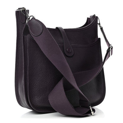Hermes Taurillon Clemence Evelyne III PM Raisin 2 of 4