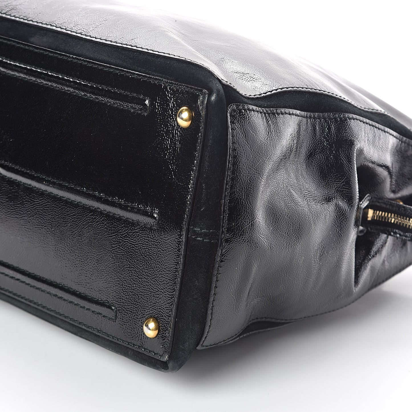 Textured Patent Muse Two Cabas Black