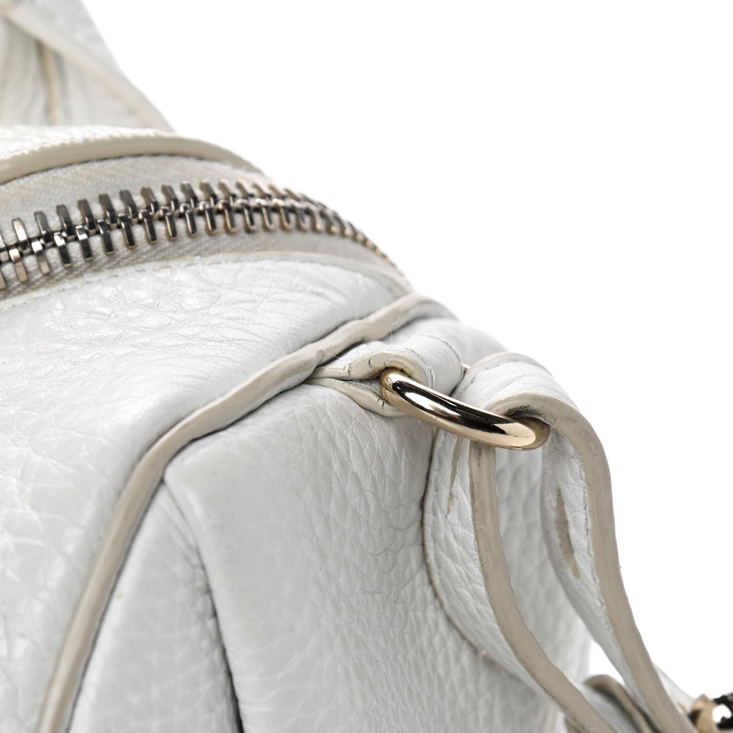 Pebbled Lambskin Rockie White Gold Hardware