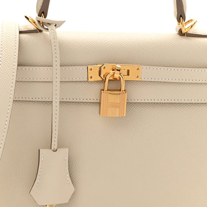 Hermes Epsom Kelly Sellier 25 Craie 9 of 11