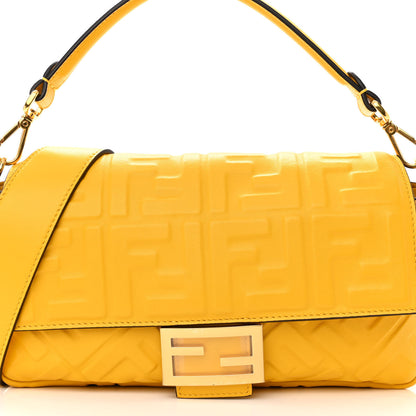 Fendi Nappa FF 1974 Embossed Baguette Mimosa 8 of 10