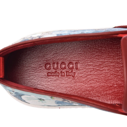 Gucci GG Supreme Monogram Blooms Womens Slip On Sneakers 37.5 Beige Blue Navy Red 6 of 9