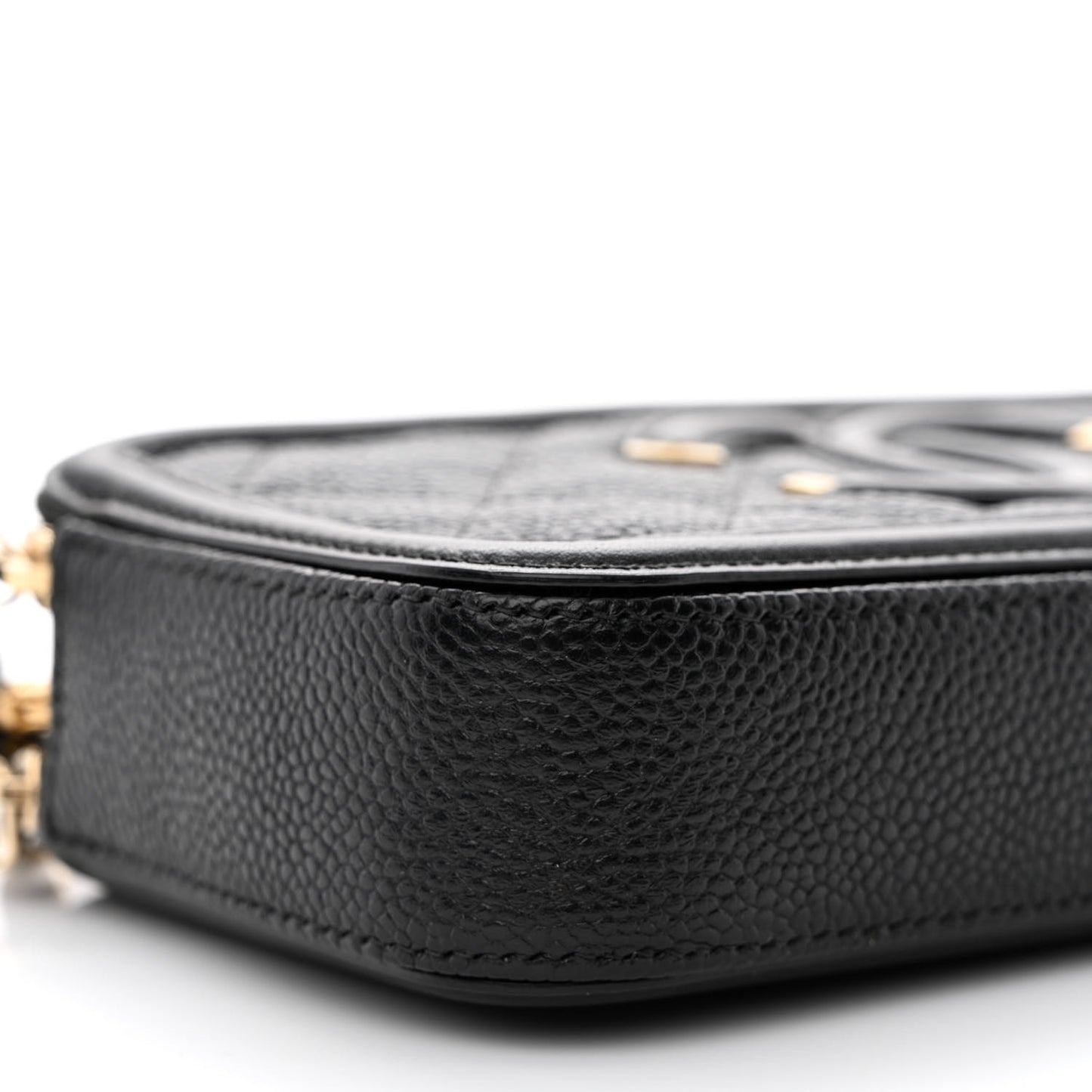 Caviar Quilted CC Filigree Clutch With Chain Black