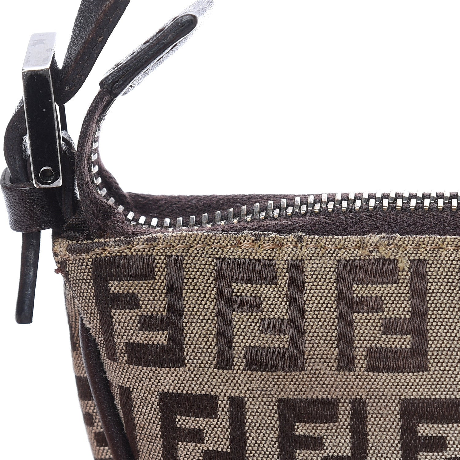 Fendi Zucchino Pochette Dark Brown 10 of 12