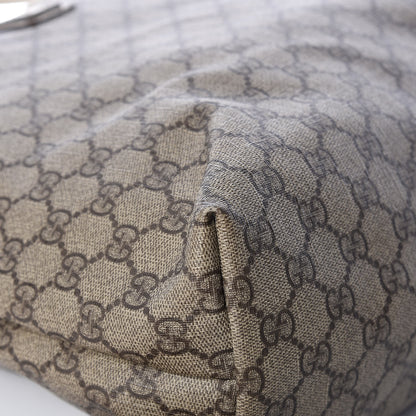 Gucci GG Supreme Monogram Large Zippered Shopping Tote Off White 13 of 20